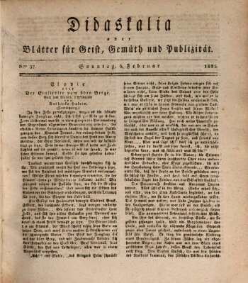 Didaskalia oder Blätter für Geist, Gemüth und Publizität (Didaskalia) Sonntag 6. Februar 1825