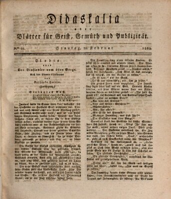 Didaskalia oder Blätter für Geist, Gemüth und Publizität (Didaskalia) Sonntag 20. Februar 1825