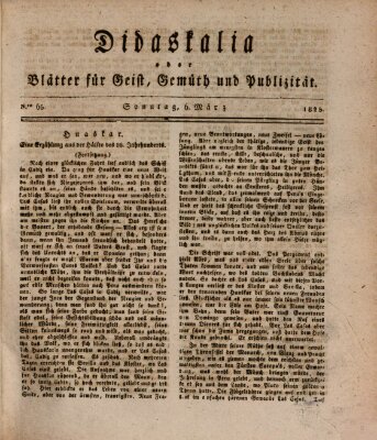 Didaskalia oder Blätter für Geist, Gemüth und Publizität (Didaskalia) Sonntag 6. März 1825