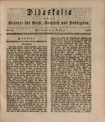 Didaskalia oder Blätter für Geist, Gemüth und Publizität (Didaskalia) Mittwoch 9. März 1825