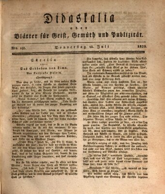 Didaskalia oder Blätter für Geist, Gemüth und Publizität (Didaskalia) Donnerstag 14. Juli 1825