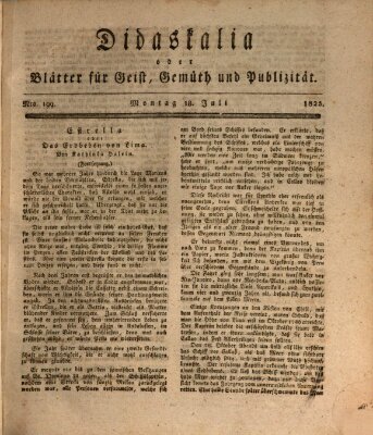 Didaskalia oder Blätter für Geist, Gemüth und Publizität (Didaskalia) Montag 18. Juli 1825