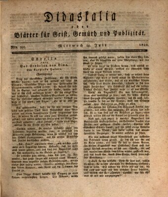 Didaskalia oder Blätter für Geist, Gemüth und Publizität (Didaskalia) Mittwoch 20. Juli 1825