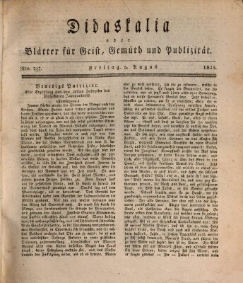 Didaskalia oder Blätter für Geist, Gemüth und Publizität (Didaskalia) Freitag 5. August 1825