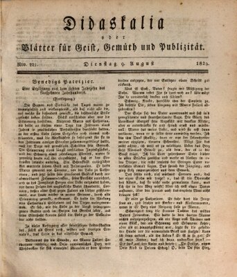 Didaskalia oder Blätter für Geist, Gemüth und Publizität (Didaskalia) Dienstag 9. August 1825