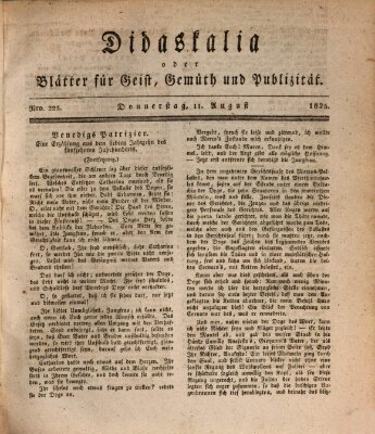 Didaskalia oder Blätter für Geist, Gemüth und Publizität (Didaskalia) Donnerstag 11. August 1825