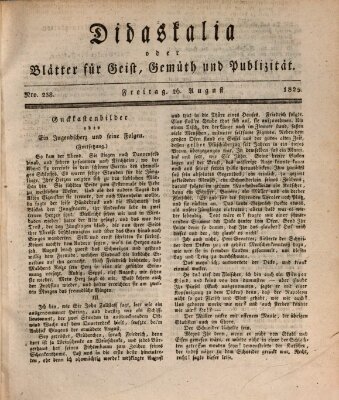 Didaskalia oder Blätter für Geist, Gemüth und Publizität (Didaskalia) Freitag 26. August 1825