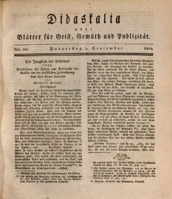 Didaskalia oder Blätter für Geist, Gemüth und Publizität (Didaskalia) Donnerstag 1. September 1825