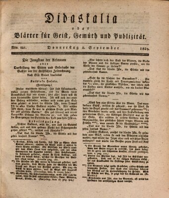 Didaskalia oder Blätter für Geist, Gemüth und Publizität (Didaskalia) Donnerstag 8. September 1825