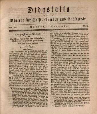 Didaskalia oder Blätter für Geist, Gemüth und Publizität (Didaskalia) Mittwoch 14. September 1825