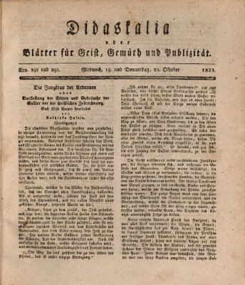 Didaskalia oder Blätter für Geist, Gemüth und Publizität (Didaskalia) Mittwoch 19. Oktober 1825