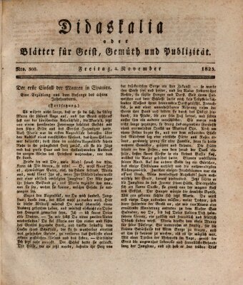 Didaskalia oder Blätter für Geist, Gemüth und Publizität (Didaskalia) Freitag 4. November 1825