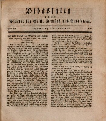 Didaskalia oder Blätter für Geist, Gemüth und Publizität (Didaskalia) Samstag 5. November 1825