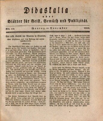 Didaskalia oder Blätter für Geist, Gemüth und Publizität (Didaskalia) Montag 14. November 1825