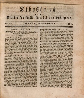 Didaskalia oder Blätter für Geist, Gemüth und Publizität (Didaskalia) Samstag 19. November 1825