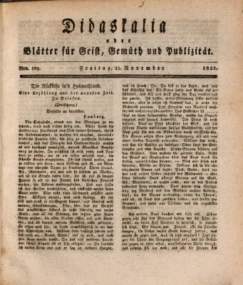 Didaskalia oder Blätter für Geist, Gemüth und Publizität (Didaskalia) Freitag 25. November 1825