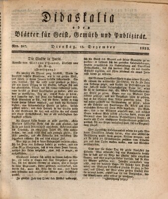 Didaskalia oder Blätter für Geist, Gemüth und Publizität (Didaskalia) Dienstag 13. Dezember 1825