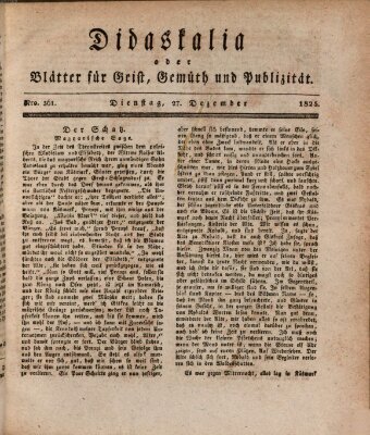 Didaskalia oder Blätter für Geist, Gemüth und Publizität (Didaskalia) Dienstag 27. Dezember 1825