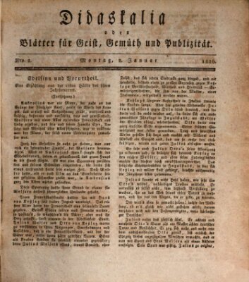 Didaskalia oder Blätter für Geist, Gemüth und Publizität (Didaskalia) Montag 2. Januar 1826