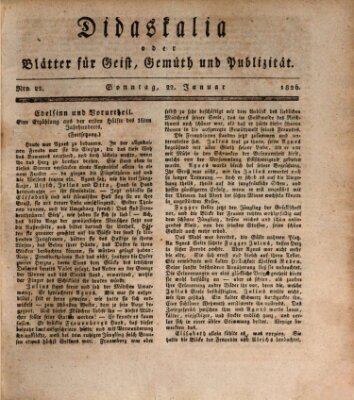 Didaskalia oder Blätter für Geist, Gemüth und Publizität (Didaskalia) Sonntag 22. Januar 1826