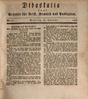 Didaskalia oder Blätter für Geist, Gemüth und Publizität (Didaskalia) Montag 23. Januar 1826