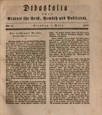 Didaskalia oder Blätter für Geist, Gemüth und Publizität (Didaskalia) Dienstag 7. März 1826