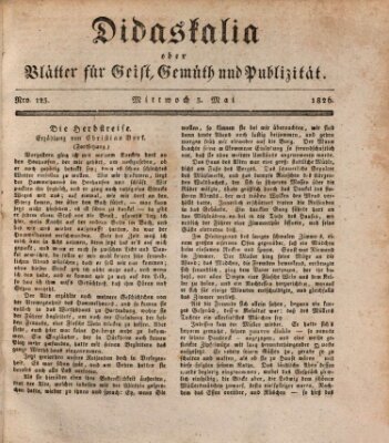 Didaskalia oder Blätter für Geist, Gemüth und Publizität (Didaskalia) Mittwoch 3. Mai 1826