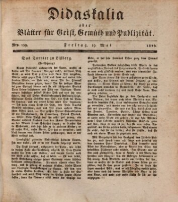 Didaskalia oder Blätter für Geist, Gemüth und Publizität (Didaskalia) Freitag 19. Mai 1826