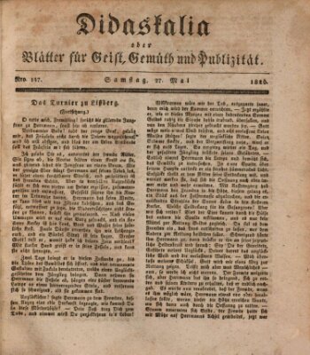 Didaskalia oder Blätter für Geist, Gemüth und Publizität (Didaskalia) Samstag 27. Mai 1826