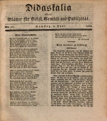 Didaskalia oder Blätter für Geist, Gemüth und Publizität (Didaskalia) Samstag 3. Juni 1826