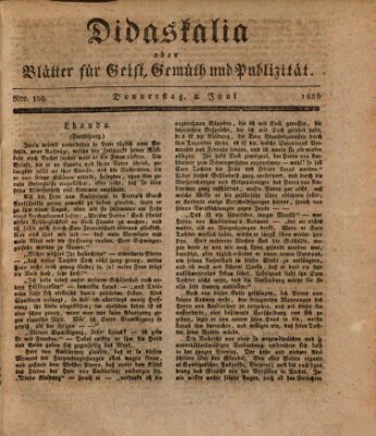 Didaskalia oder Blätter für Geist, Gemüth und Publizität (Didaskalia) Donnerstag 8. Juni 1826