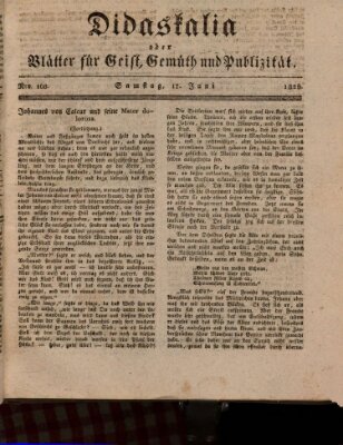 Didaskalia oder Blätter für Geist, Gemüth und Publizität (Didaskalia) Samstag 17. Juni 1826