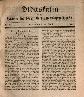 Didaskalia oder Blätter für Geist, Gemüth und Publizität (Didaskalia) Sonntag 30. Juli 1826