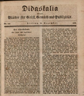 Didaskalia oder Blätter für Geist, Gemüth und Publizität (Didaskalia) Freitag 22. Dezember 1826