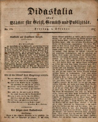 Didaskalia oder Blätter für Geist, Gemüth und Publizität (Didaskalia) Freitag 5. Oktober 1827