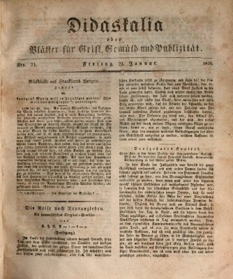 Didaskalia oder Blätter für Geist, Gemüth und Publizität (Didaskalia) Freitag 23. Januar 1829