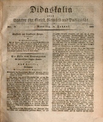 Didaskalia oder Blätter für Geist, Gemüth und Publizität (Didaskalia) Montag 26. Januar 1829