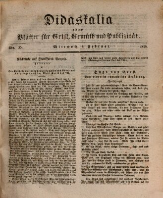 Didaskalia oder Blätter für Geist, Gemüth und Publizität (Didaskalia) Mittwoch 4. Februar 1829