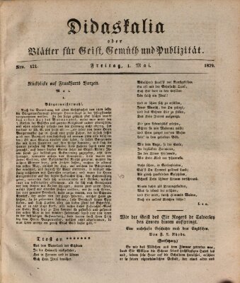 Didaskalia oder Blätter für Geist, Gemüth und Publizität (Didaskalia) Freitag 1. Mai 1829