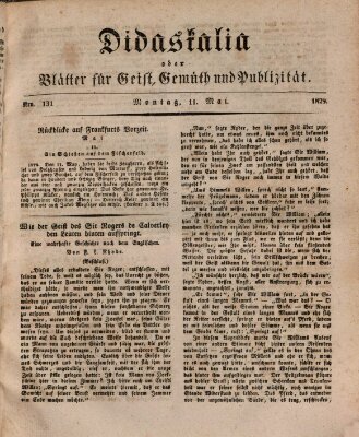 Didaskalia oder Blätter für Geist, Gemüth und Publizität (Didaskalia) Montag 11. Mai 1829