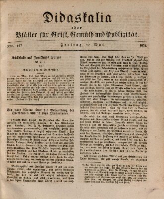 Didaskalia oder Blätter für Geist, Gemüth und Publizität (Didaskalia) Freitag 22. Mai 1829