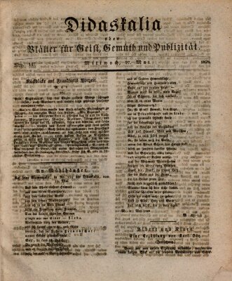 Didaskalia oder Blätter für Geist, Gemüth und Publizität (Didaskalia) Mittwoch 27. Mai 1829