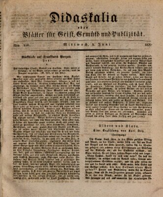 Didaskalia oder Blätter für Geist, Gemüth und Publizität (Didaskalia) Mittwoch 3. Juni 1829