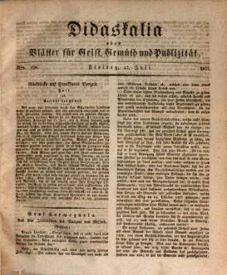 Didaskalia oder Blätter für Geist, Gemüth und Publizität (Didaskalia) Freitag 17. Juli 1829