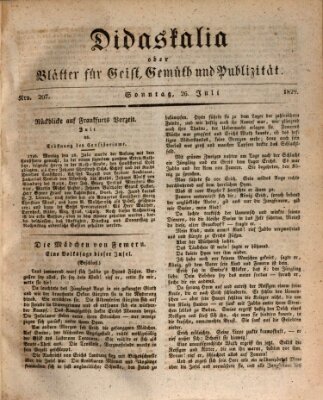 Didaskalia oder Blätter für Geist, Gemüth und Publizität (Didaskalia) Sonntag 26. Juli 1829