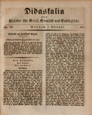 Didaskalia oder Blätter für Geist, Gemüth und Publizität (Didaskalia) Mittwoch 7. Oktober 1829