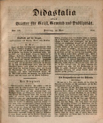 Didaskalia oder Blätter für Geist, Gemüth und Publizität (Didaskalia) Freitag 14. Mai 1830