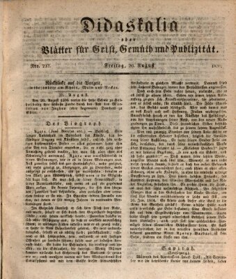 Didaskalia oder Blätter für Geist, Gemüth und Publizität (Didaskalia) Freitag 20. August 1830