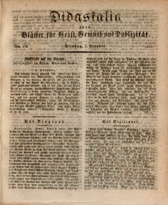 Didaskalia oder Blätter für Geist, Gemüth und Publizität (Didaskalia) Dienstag 5. Oktober 1830