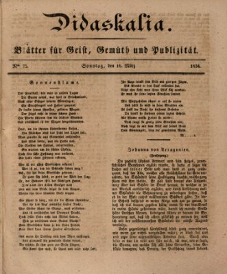 Didaskalia Sonntag 16. März 1834